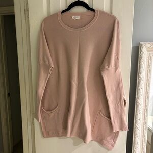 Roolee Pink Long Sleeve Sweater with Pockets